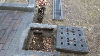 公園内北側の側溝を掃除しました